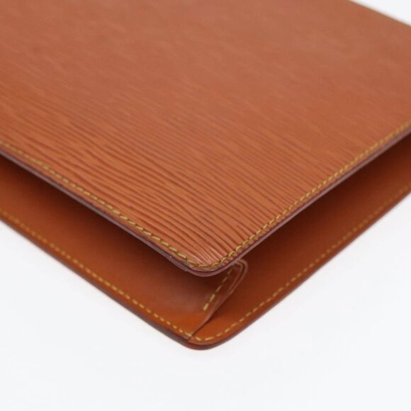 LOUIS VUITTON Epi Pochette Homme Clutch Bag Brown Zipangu Gold - Picture 9 of 16
